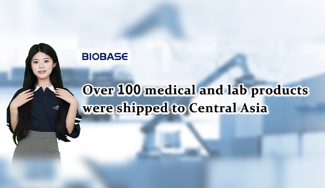 Over 100 medical and lab products were shipped to Central Asia