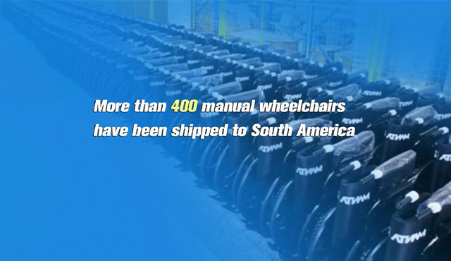 More than 400 manual wheelchairs have been shipped to South America