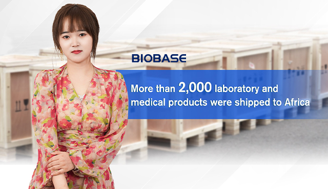More than 2,000 laboratory and medical products were shipped to Africa